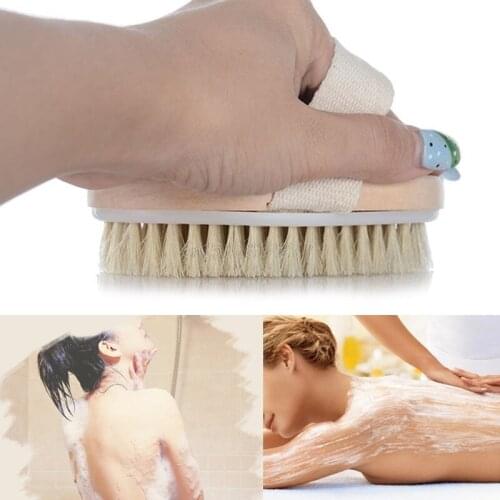 1 Pce Female Dry Skin Body Brush Massager Natural Bristles Wood Skin Bath Brush Improve Skins Healthy Drop Shopping-27