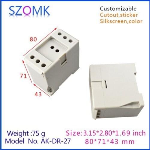 1 piece, 2015 new abs electrical din rail boxes 80*71*43mm small electronics project box, plastic din rail junction boxes