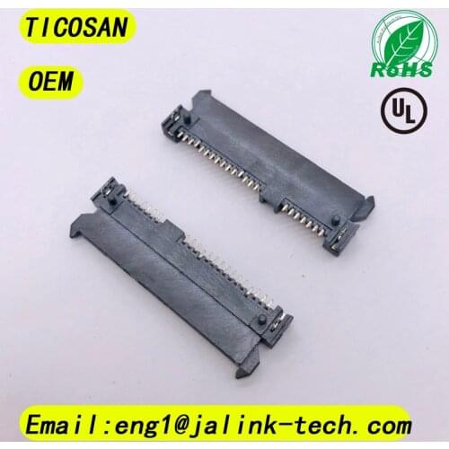 10PCS SATA connector fmale SMT 7P+15P 22Pin 7+15 Connector socket 90° H4.2mm for SATA hard disk interface 22pin PCB board