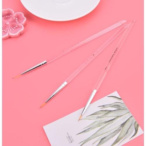 3pcs Nail Art Drawing Striping Liner Pen Brush DIY Painting Lines Set Manicure Suitable for Professional Salon use or home use