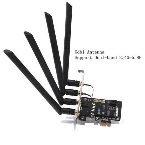 4 antennas 802.11ac + Bluetooth 4.0 Broadcom BCM94360CD wireless wifi Card For Desktops with mini pci-e to PCI-E 1X Adapter