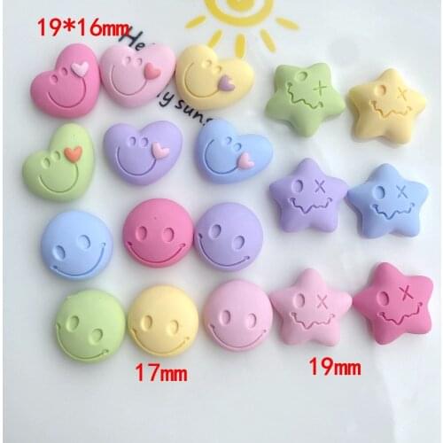 40pcs Resin Multicolors Candy Heart Star Charms Shapes Cabochon for DIY Jewelry Phone Making Scrapbooking Embellishment Decor