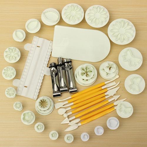 43pcs/Sets Fondant Cake Decorating Set Fondant Plunger Cutters cookie cutter full set tool DIY