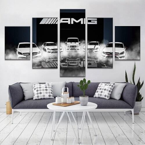 Canvas Ben z car 5 Piece Pictures Sports Car Off-Road Vehicle Wall Art Pictures for Living Room Posters Home Decoration painting