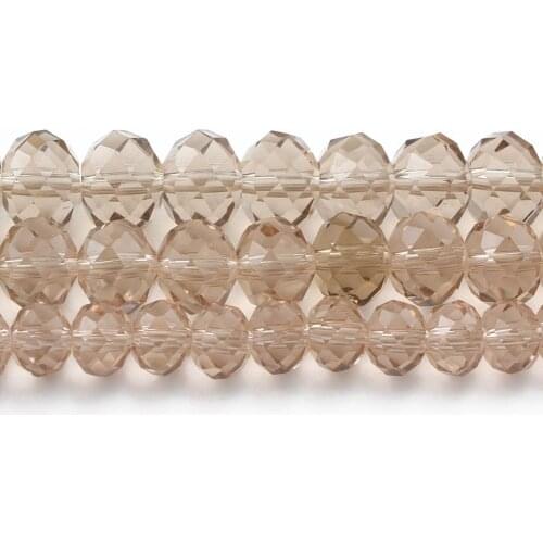 4/6/8/10/12mm Faceted Champagne Glass Crystal Stone Beads Rondelle Loose Beads For Accessories Jewellery Making Diy Bracelet 15