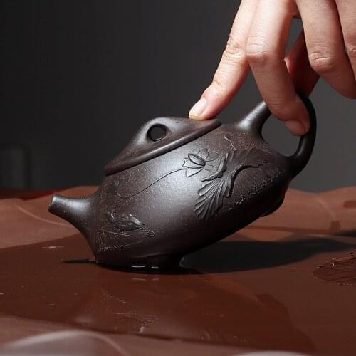 220ML Yixing Teapot Handmade Kung Fu Lotus Kettle With Ball Filter Creative Teaware Send Gift Box