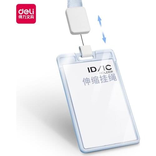 Deli 64803 vertical ID card Credit ID Card Holder Purse Money Case for Men Women 2020 Fashion Bag desk accessories 10.6*6.3cm