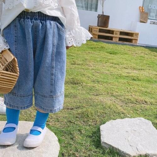Baby Boys and Girls Denim Pants 2020 Spring New Childrens Jeans Kids Girls Loose Wide Leg Pants Toddler Cowboy Pants Boys Jeans