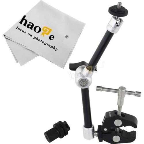 Haoge 11 inch Articulating Friction Magic Arm with Large Clamp Crab Pliers Clip for HDMI LCD Monitor LED Light DSLR Camera