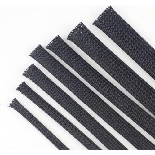 5M Cable Sleeves 4/6/8/10/12mm black Snakeskin mesh Wire Protecting PET Nylon Cable Sleeve wire mesh shock for cable sets