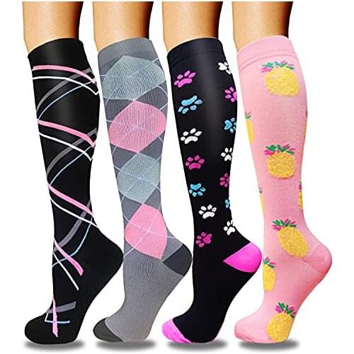 Compression Stockings Running Sport Socks Summer Nylon Happy Socsk Cycling Running Sports Breathable Elastic Compression Socks
