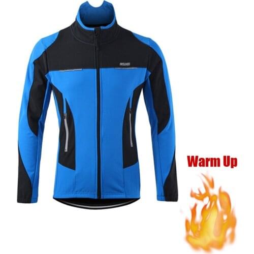 ARSUXEO Men Women Mountain Bike Jacket Windbreaker Waterproof Outdoor Sportwear Reflective Warm Up Road Riding Cycling Clothing