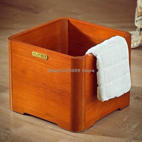 Square Foot Bath Bucket Wooden Bucket Household Foot Bath Bucket Foot Bath Bucket Wooden Foot Bath Wooden Basin Solid Wood Foot