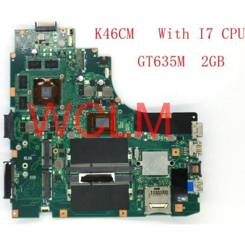 K46CM With I7 CPU GT635M 2GB mainboard For ASUS A46C K46C K46CB K46CM laptop motherboard 100% Tested Working Well free shipping
