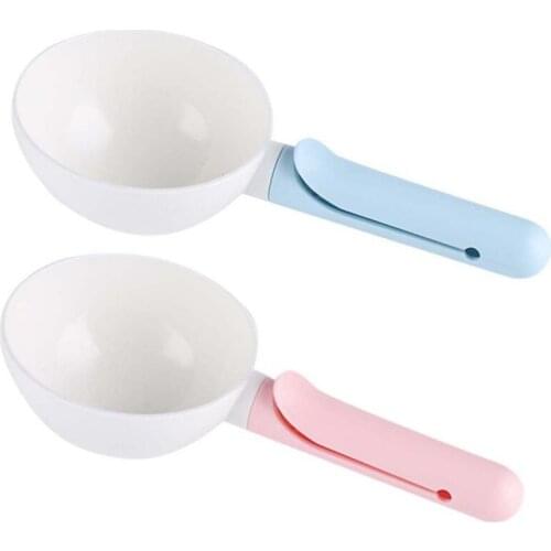 Mutli-Function Pet Dog Feeding Scoop Dog Cat Food Shovel Spoon With Sealing Bag Clip Creative Measuring Puppy Bag Clip Cup
