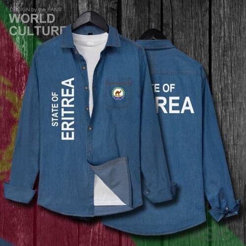 Eritrea Eritrean ERI ER Men Clothes Spring Autumn Jacket Turn-down Collar Jeans Shirt Long Sleeve Cowboy Coat Fashion Tops 20