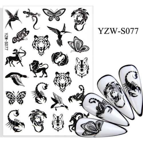 Animal Snake Dragon Eagle adhesive 3d nail sticker foil nails art decoration cute designs nail decals manicure supplies tool