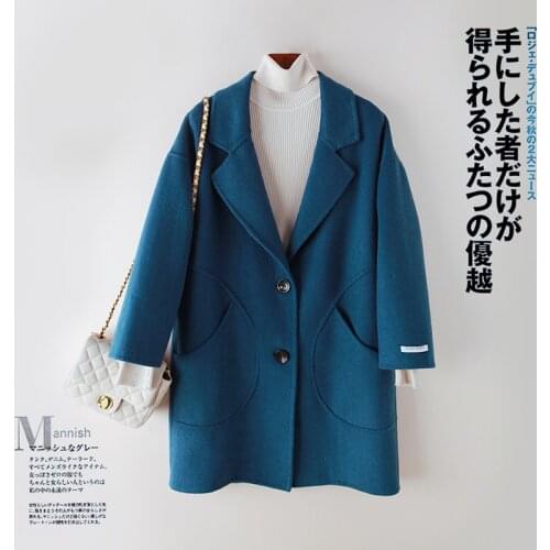 Natural 100% Spring Winter Wool Jacket Women Clothes 2020 Elegant Woolen Coat Female Autumn Casual Vintage Long Overcoat 98010