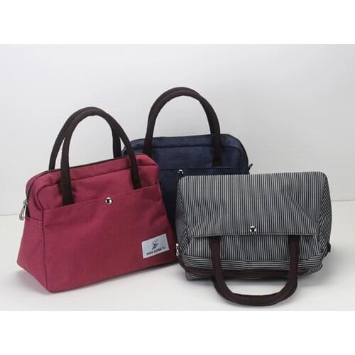 New Womens Handbag In 2020 Korean Summer Small Bag Striped Cloth Bag Fashion Lunch Box Bag Bento Hand Bag