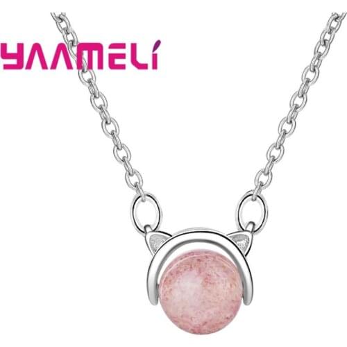 New Arrival Super Cute Cat Design Necklace & Pendant 925 Silver Sweater chain Jewelry For Woman/Girls Best Friends Gift