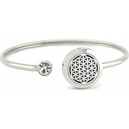 Wholesale 20mm 316L Stainless Steel Aromatherapy locket Bracelet Bangle Oil Diffuser Perfume Locket Bracelet Jewelry