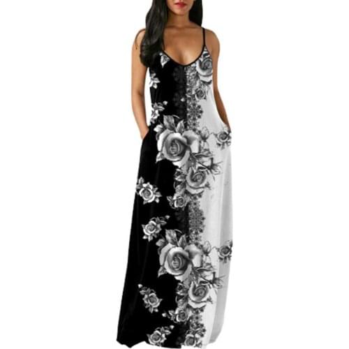 Sexy Women Sling dress women summer 2021 Sleeveless Floral Print Spaghetti Straps Maxi Dress for Party Street wear vestidos