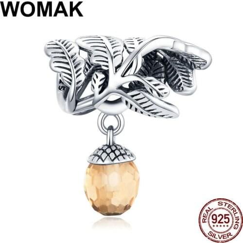 Fit original 3MM women jewelry DIY Lucky Pine Cone charms 925 sterling silver glass crystal beads making silver accessories