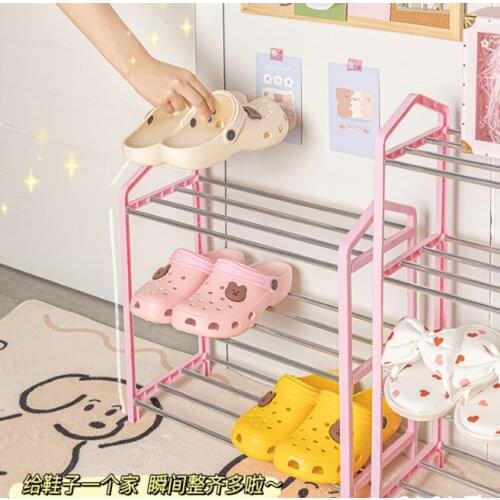 Simple hollowed-out hand-held design on both sides stable and not loose durable two colors optional multi-layer shoe rack J06