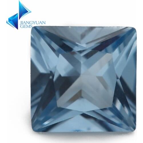 Size 3x3mm~10x10mm Square Shape Princess Cut 106# Blue Synthetic Spinel Stone