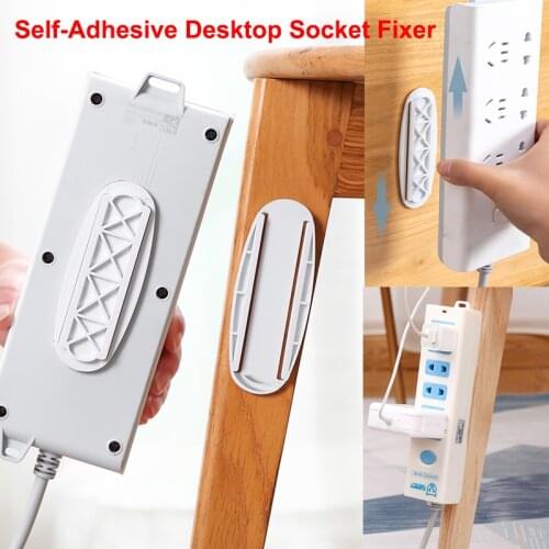 Self-Adhesive Desktop Socket Fixer Cable Organizer Seamless Punch-free Plug Sticker Holder Wall Fixer Power Strip Holders