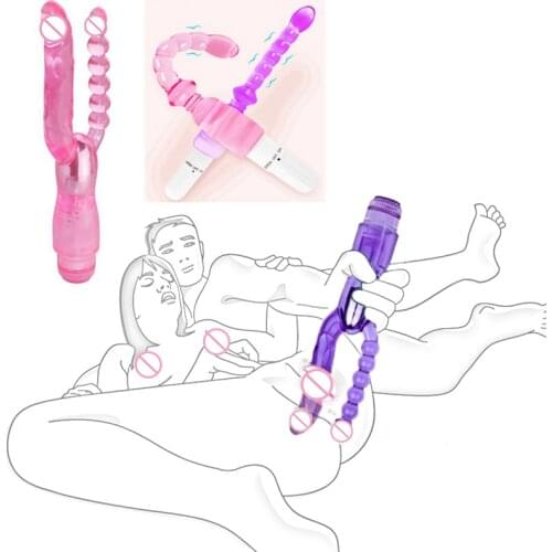 Silicone Soft Double Penetration Vibrator Sex Toys For Women Couples Strapon Dildo Anal Plug G Spot Stimulator Vagina Massage