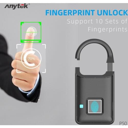 Fingerprint padlock smart bluetooth mobile phone APP lock anti-theft door lock outdoor door padlock luggage lock factory direct