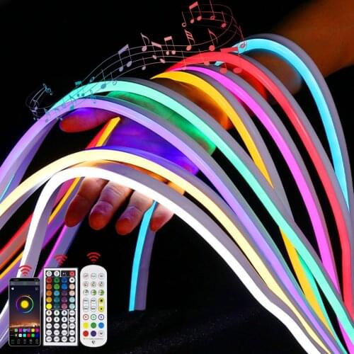 LED Neon Strip Light RGB Lights DC 12V Waterproof SMD 3030 Wifi Color Rope LED Neon Light Remote Control for Room Garden Bar