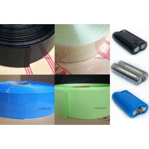 5M Wide 50MM / Diameter 32MM PVC 2:1 Heat Shrink Tubing 18650 Battery Wrap Black/Red/Yellow/Green/Blue/Gray/White/Clear