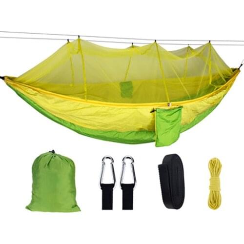 Outdoor Camping Hammocks with Mosquito Net 1-2 Person Portable Travel Camping Fabric Hanging Swing Hammocks Bed Garden Furniture