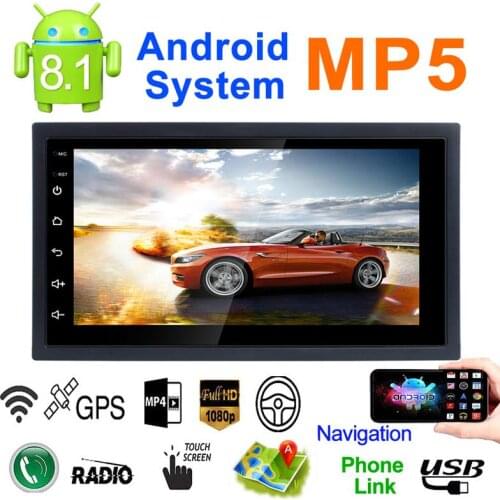 Universal DC12V Ultra-thin 7-inch 2DIN Android 8.1 Car Multimedia Player GPS Navigator FM/AM Radio WIFI Bluetooth Calls Dual USB