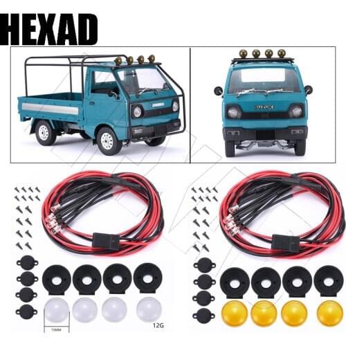 WPL-D12 1/10 SUZUKI CARRY RC Minivan Truck White/Yellow Roof Searchlight/Spotlight RC Car Parts