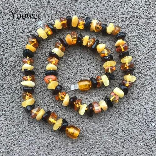 Yoowei 35cm 10g Baby Amber Teething Necklace New Style High Quality Gift for Birthday Unique Infant Amber Jewelry Wholesale
