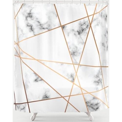 Marble Geometry Polyester Shower Curtain Bathroom Decoration Supplies Waterproof Bathroom Shower Curtain