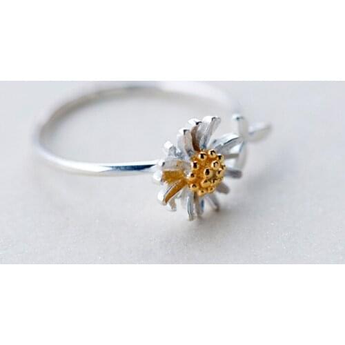 Punk Daisy Flower Rings For Women Girls Fashion Irregular Finger Rings Gift 2021 Female Jewelry Party
