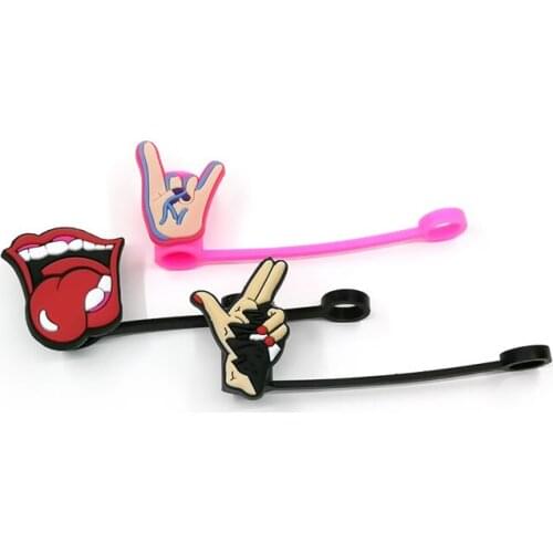 1PCS PVC straw cover cute cartoon figure straw cap classic game sign Plugs Tips Cover Reusable Splash Proof Drinking straw charm