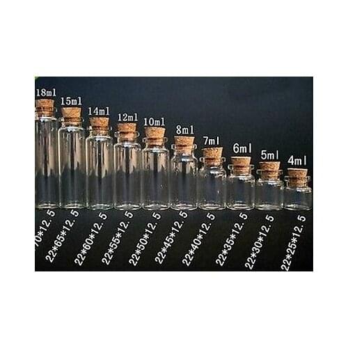 10pcs Clear Glass Bottles Vials with Corks 20ml
