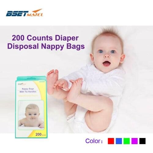 100% Biodegradable 200 Count Diaper Disposal Nappy Bag Baby Diaper Collection Diaper Sacks Garbage Bag Baby Diaper Storage Bags