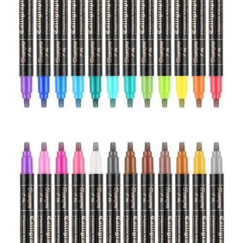 12/24 Colors Dual Tips Metallic Marker Pearl Color Art Markers art metallic Pen twin Marker Pen drawing pen set