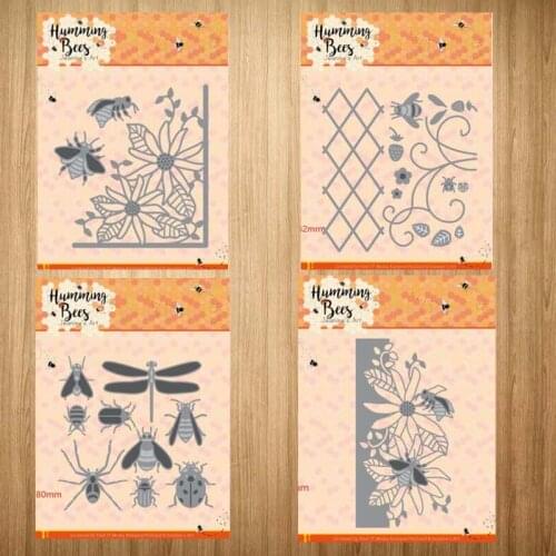 2021 Flower Bee Dragonfly Frame Metal Cutting Dies Craft Handmade Knife Mould Blade Punch Stencils Dies Cut Scrapbooking Model