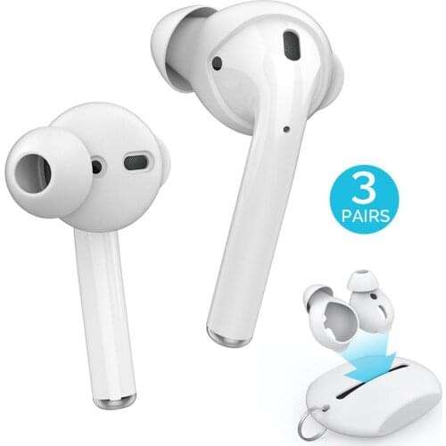 3 Pairs Silicone In-ear Headset Earbuds Cover for Apple Airpods Earphone Case Eartips Storage Box Pouch for Airpods Accessories