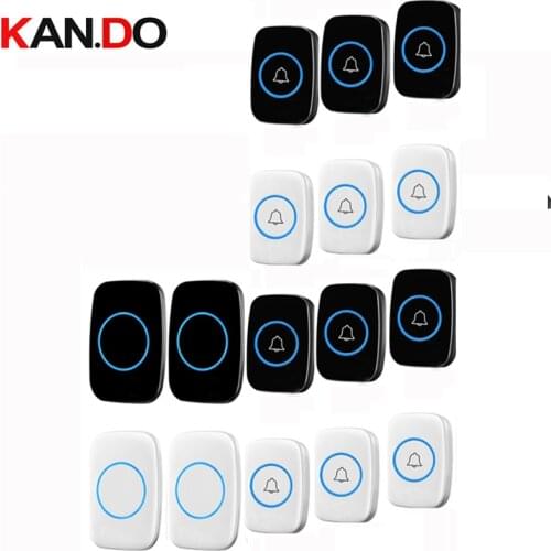 With 6 push 2 receivers bell sets wireless door bell set by 110-220V wireless doorbell ip44 300M door chime door ring for villa