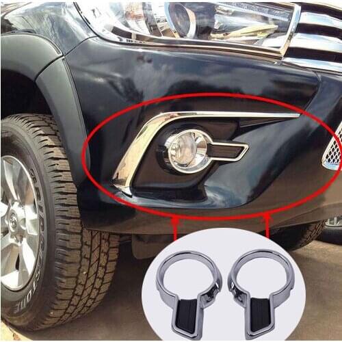 For toyota hilux revo accessories ABS chrome fog lights rim for hilux revo 2015-17 car styling for toyota hilux parts revo new