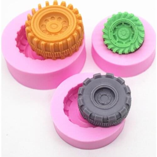 C581-2-3 Silicone mould Car tires shape soap mold handmade clay resin craft mold tools