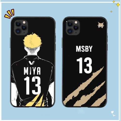 YNDFCNB Miya Atsumu Haikyuu Phone Case for iPhone 8 7 6 6S Plus X 5S SE 2020 XR 11 12 mini pro XS MAX
